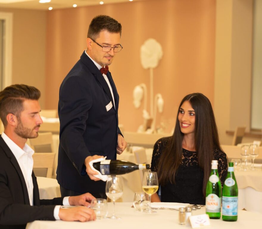 An elegant restaurant with impeccable service.