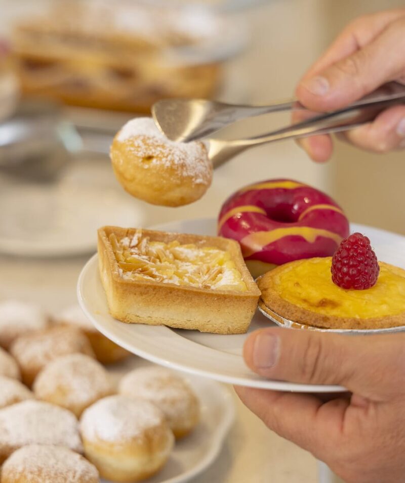 Gourmet pastries for breakfast at the Hotel Savoia