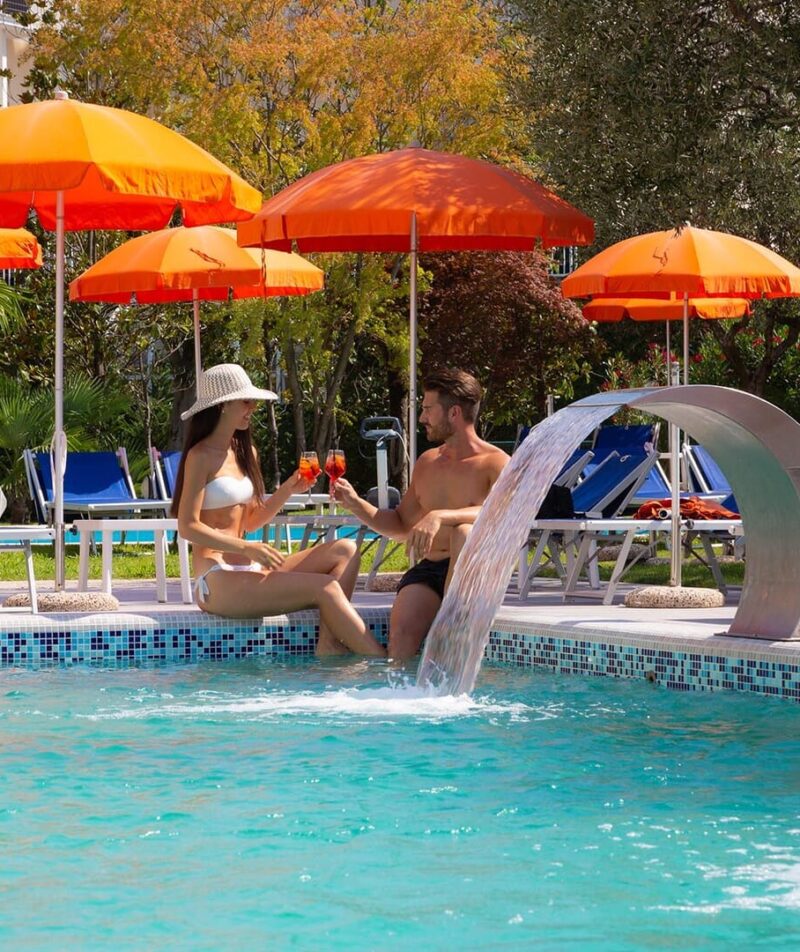 Relax by the thermal pool