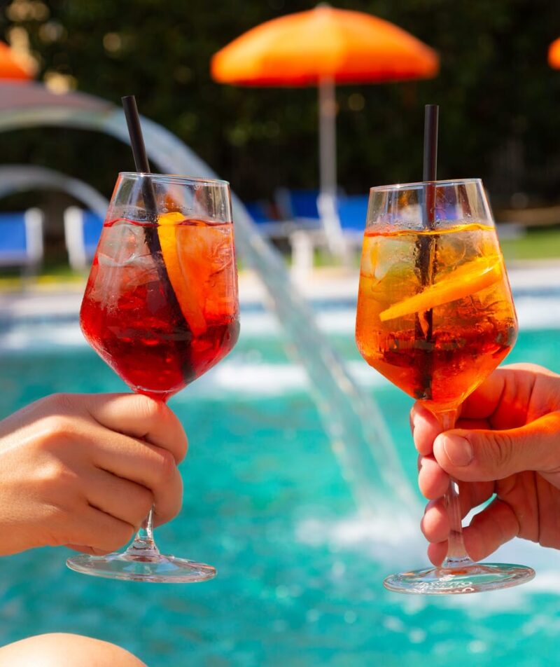 Cocktails by the thermal pool