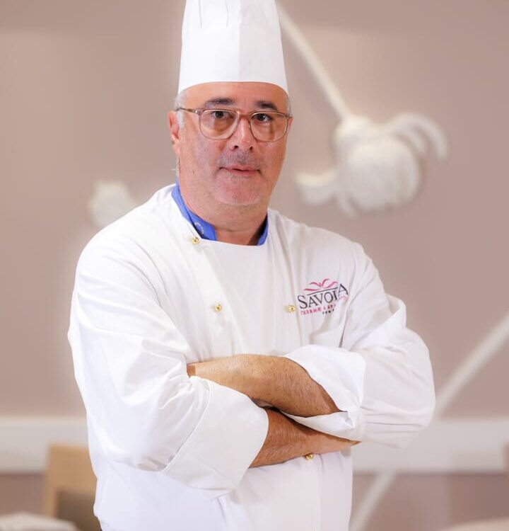 Welcoming chef at Savoia Therme