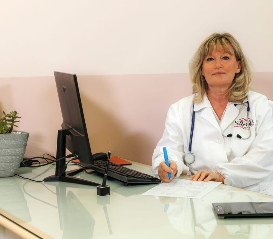 Healthcare professional at desk